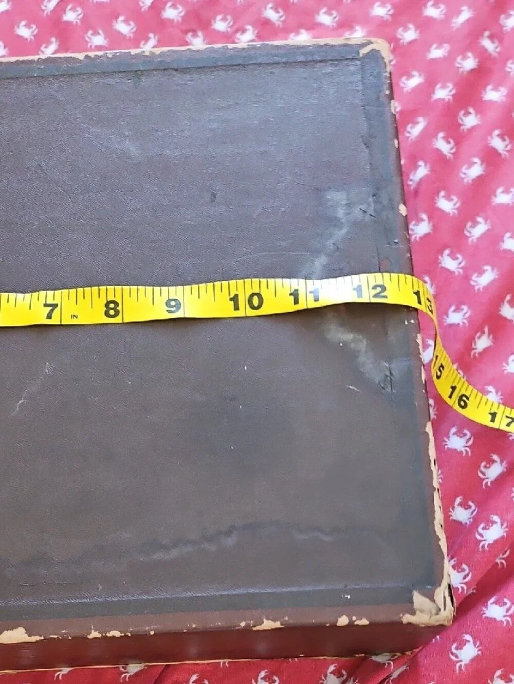 Brown Decorative Leather abd Wooden Box with Gold Eagle Emblem